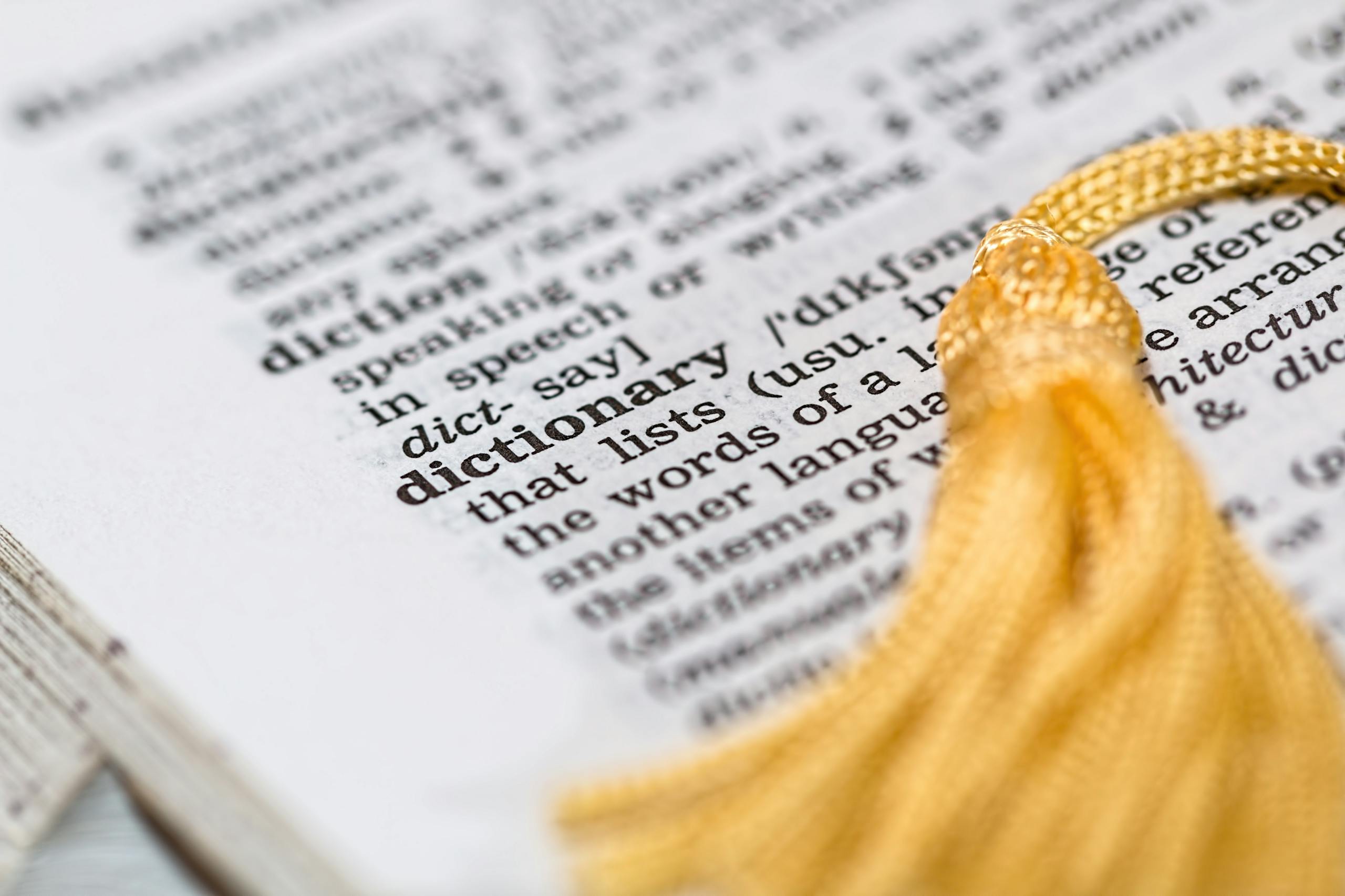 Juntos Seguros ICE: Understanding the Program, Its Purpose, and Community Impact Newstook Close-up image of a dictionary page focused on the word 'dictionary' with a yellow tassel.